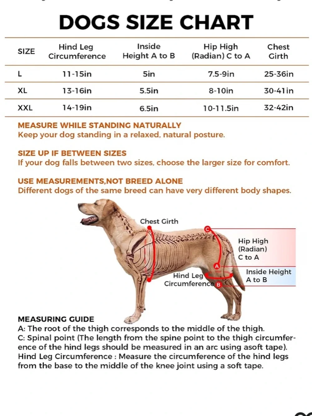 Lispoo Dog Hip Support Brace-Adjustable Dog Leg Brace for Hip Dysplasia-L